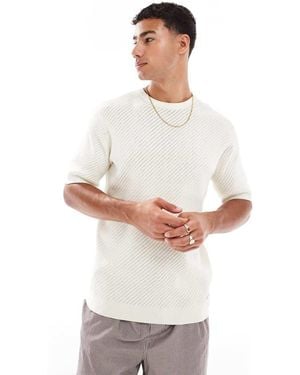 Threadbare Cotton Rich Knitted T-Shirt - White