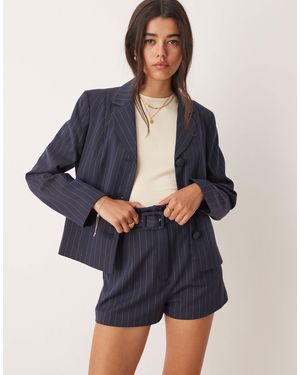 Miss Selfridge Tailored Pinstripe Short Co-ord - Blue