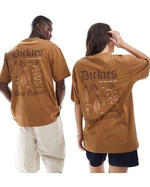 Dickies Deep Rooted Graphic Back Print T-shirt - Brown