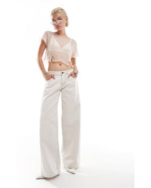 Motel Low Rise Roomy Jeans - White