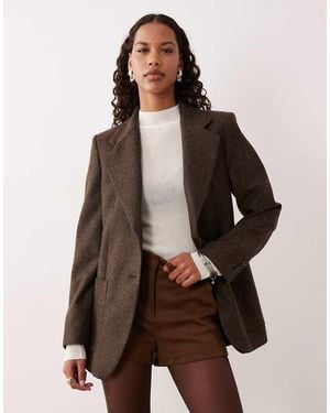 Mango Piper Co-ord Tailored Blazer - Brown