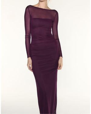 Stradivarius Midi Jurk Met Open Rug - Paars