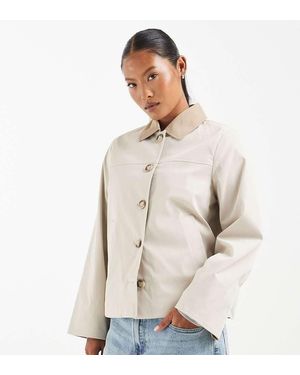 Vero Moda Barnjack Met Contrasterend Kraagdetail - Naturel