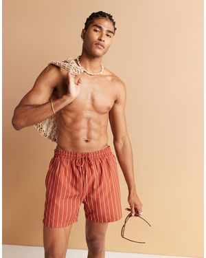 South Beach Stripe Swim Shorts - Orange