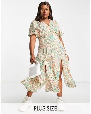 AX Paris V Neck Wrap Dress - Natural