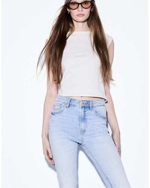 Stradivarius D07 High-Waist Skinny Jeans - Blue