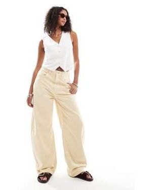 ASOS High Waisted Barrel Leg Jeans - Natural