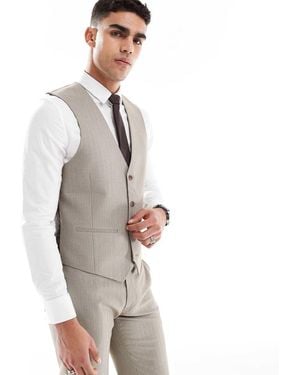ASOS Wedding Wool Mix Slim Suit Waistcoat - White