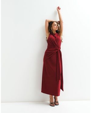 ASOS Asos Adaptive Tie Front Jersey Dress - Red
