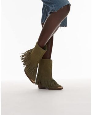 Bronx Jukeson Tassel Western Ankle Boots - Multicolour