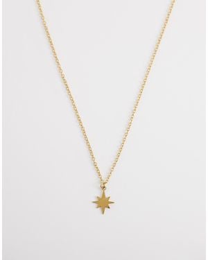 ASOS – e halskette aus wasserfestem edelstahl mit gestanztem stern-motiv - Weiß