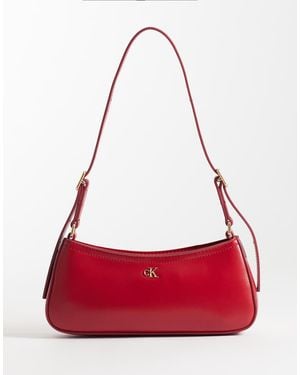 Calvin Klein Mini Shoulder Bag With Details - Red