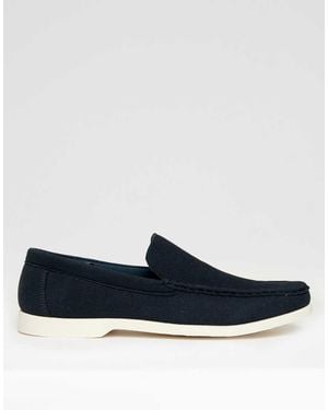 Threadbare Faux Suede Slip On Loafers - Blue