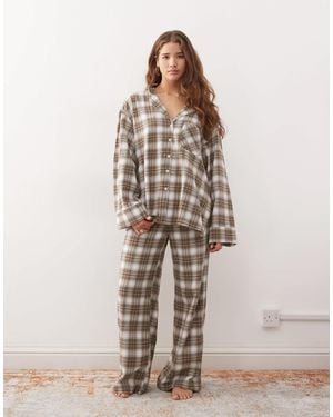 Weekday Co-Ord Lounge Flannel Pants - Natural