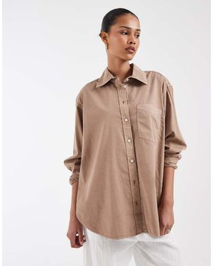 Gap Oversized Textured Shirt - Brown