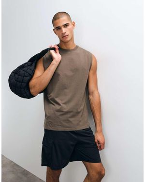 4505 Icon Cotton Oversized Pump Training Tank With Quick Dry Finish - Multicolour