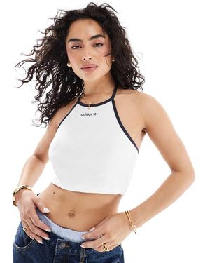 adidas Originals Top Sin Mangas Con Cuello Halter De Tejido Rizado De - Blanco