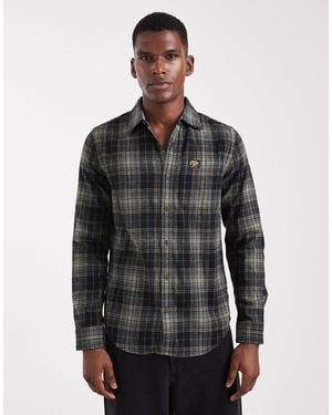 Superdry – langärmliges holzfällerhemd aus baumwolle - Grau