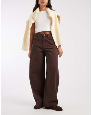 ONLY Taylor High Waist Barrel Jeans - Brown