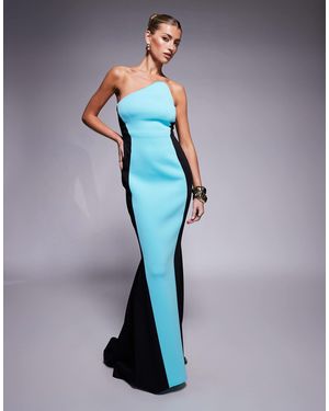 ASOS – hochwertiges bandeau-maxikleid aus neopren - Blau