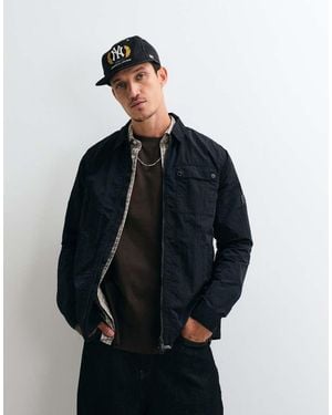 Barbour Sobrecamisa Negra Con Cremallera Frontal - Azul