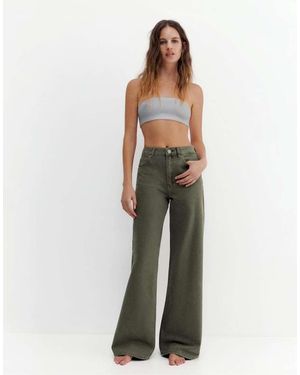Pull&Bear Jeans Met Wijde Pijpen - Groen