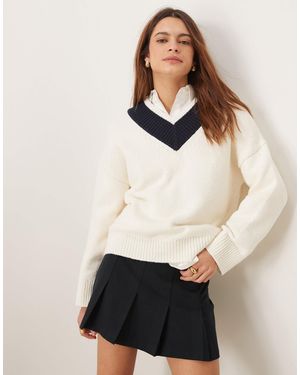 Abercrombie & Fitch – oversize-pullover - Weiß