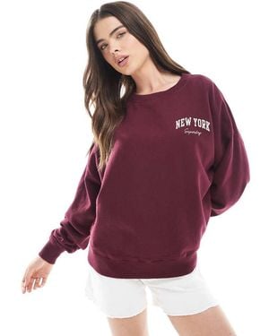 Superdry Athletic Essentials Relaxed Crew Sweatshirt - Purple