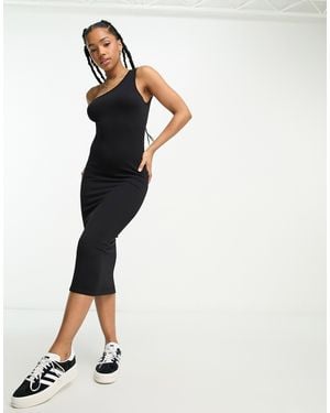 Stradivarius Seamless Asymmetric Dress - Black