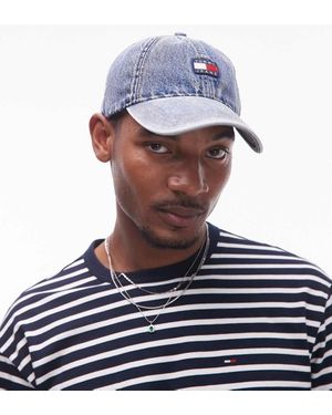 Tommy Hilfiger Gorra Vaquera Azul Añil Con Logo De Bandera Core De - Blanco