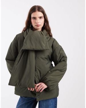 Object Steppjacke mit knopfleiste und schal-detail - Grau