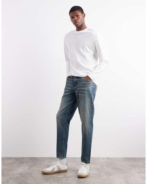 ASOS Jeans Affusolati Lavaggio Medio Tinto - Bianco