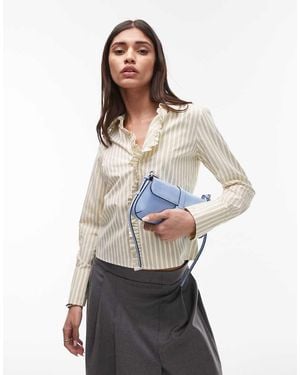Résumé Resume Fitted Shirt With Ruffle Placket - White