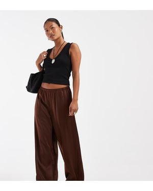 Vero Moda Pantaloni A Gamba Larga - Marrone