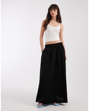 ONLY Linen Look Midaxi Skirt - Black