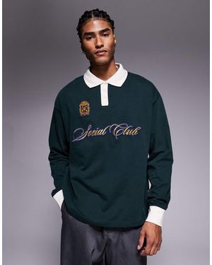 Prohibited Knitted Logo Polo Shirt - Blue