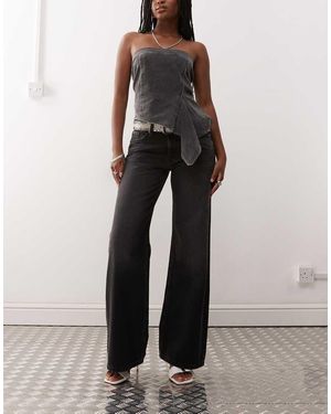 Weekday Vaqueros Negro Lavado De Talle Bajo Y Pernera Ancha Imoo De