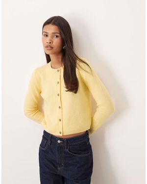 Jdy Crew Neck Cardigan With Wool - Blue