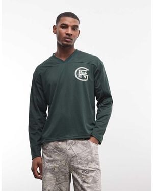 Good For Nothing Oversized Long Sleeve Hockey Jersey - Grey