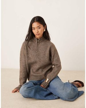 Motel Lamara Quarter Zip Sweater - Blue