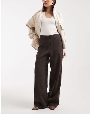 Vero Moda High Waist Wide Leg Trouser - Brown