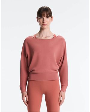 Oysho Soft-touch Modal Boat Neck Sweatshirt - Red