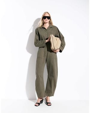 ASOS Denim-jumpsuit mit ausgestelltem bein - Weiß