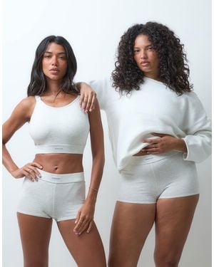 RIEN STUDIO Conna High Waisted Boxer Briefs - White