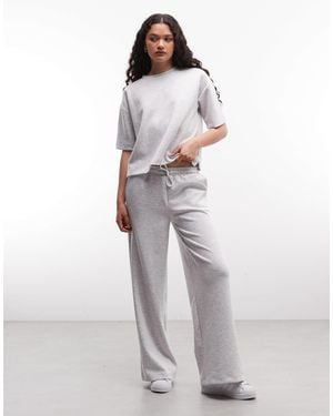 River Island Clean Premium Wide Leg Trackies - White