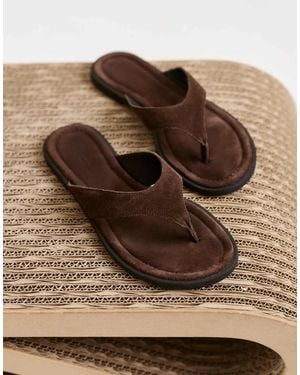 Vagabond Shoemakers Shoemakers Zaida Suede Flip Flops - Natural