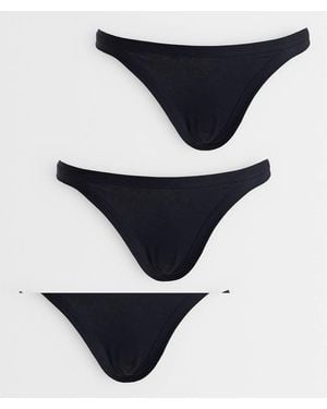 ASOS 3 Pack 90's Tanga Brazilian Briefs - Black