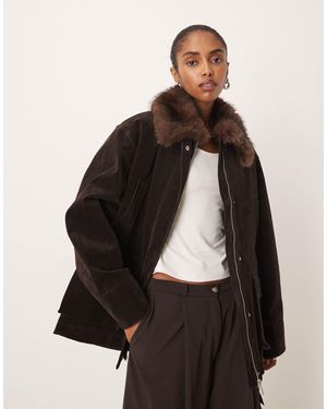 Mango – baumwoll-parka - Braun