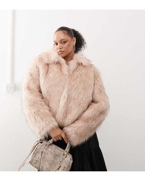 Collusion Plus Faux Fur Coat - Natural