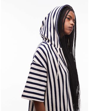 ARKET Towelling Chuck-On Beach Hoodie - Blue